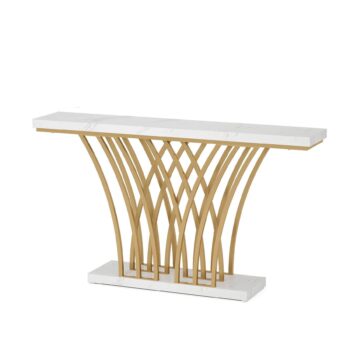 Kulta-Marmori geometrinen konsolipöytä Yöpöydät & Konsolipöydät